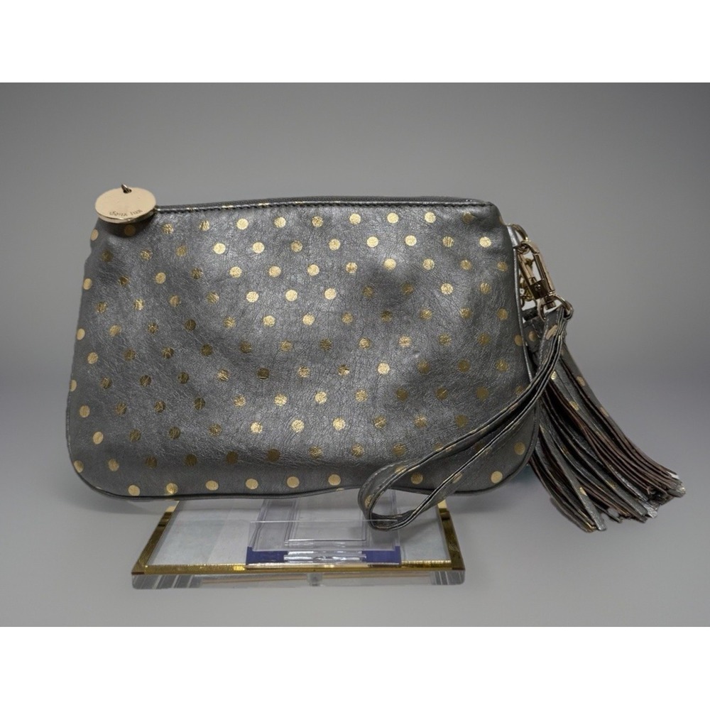 Deux Lux Bag Wristlet Makeup Bag Grey And Gold